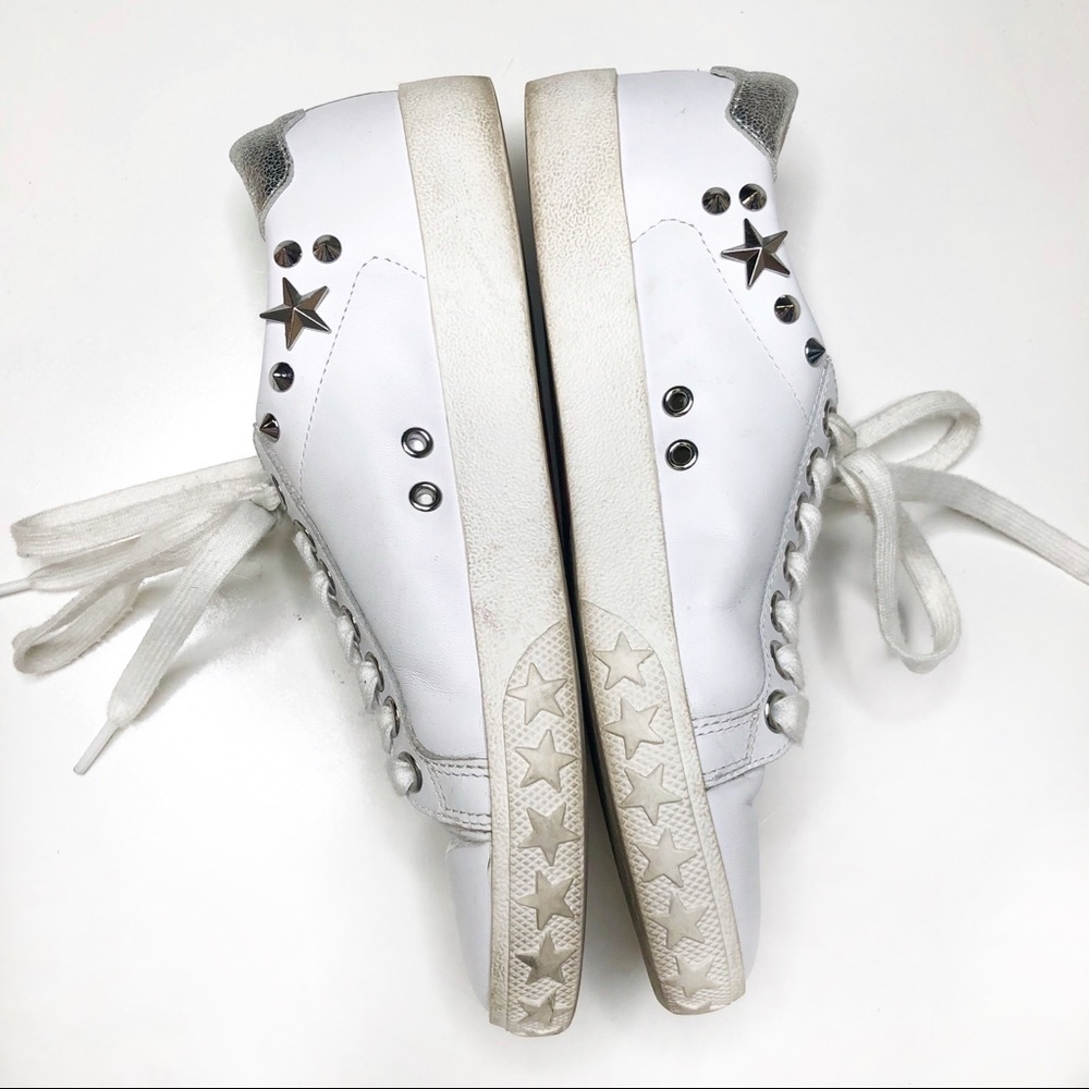 Ash Dazed Studded Leather Fashion Sneakers White Silver Star Low Top EU 36 US 6 - Picture 5 of 8